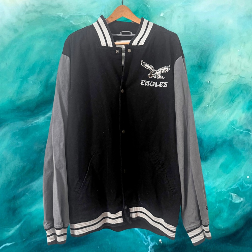 1990s Vintage Eagles Varsity Jacket ⚡️2XL⚡️Vintage Reebok - Philadelphia Eagles